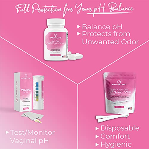 Natureland 40 Count, 600mg Boric Acid Vaginal Suppositories, Made in USA, Restore pH Balance Natureland buy supplements canada