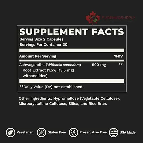 LifeSeasons Essentials Ashwagandha - Stress & Sleep Support Supplement - Calm & Focused Mind - Improves Athletic Performance & Brain Function - 900mg per 2 Capsules - 60 Capsules LifeSeasons buy supplements canada