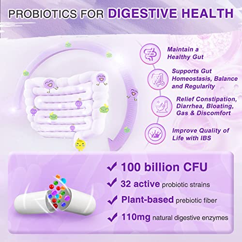 Probiotics for Women Digestive Health with Enzymes & Prebiotics 100 Billion | Vaginal Probiotics ZEBORA buy supplements canada
