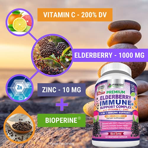 FRESH HEALTHCARE Elderberry Capsules - High Potency Black Elderberry with Zinc FRESH HEALTHCARE buy supplements canada