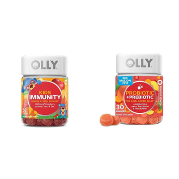 OLLY Kids Immunity Gummy, Immune Support, Wellmune, Elderberry, Vitamin C, Zinc & Probiotic + Prebiotic Gummy, Digestive Support and Gut Health, 500 Million CFUs, Fiber OLLY buy supplements canada