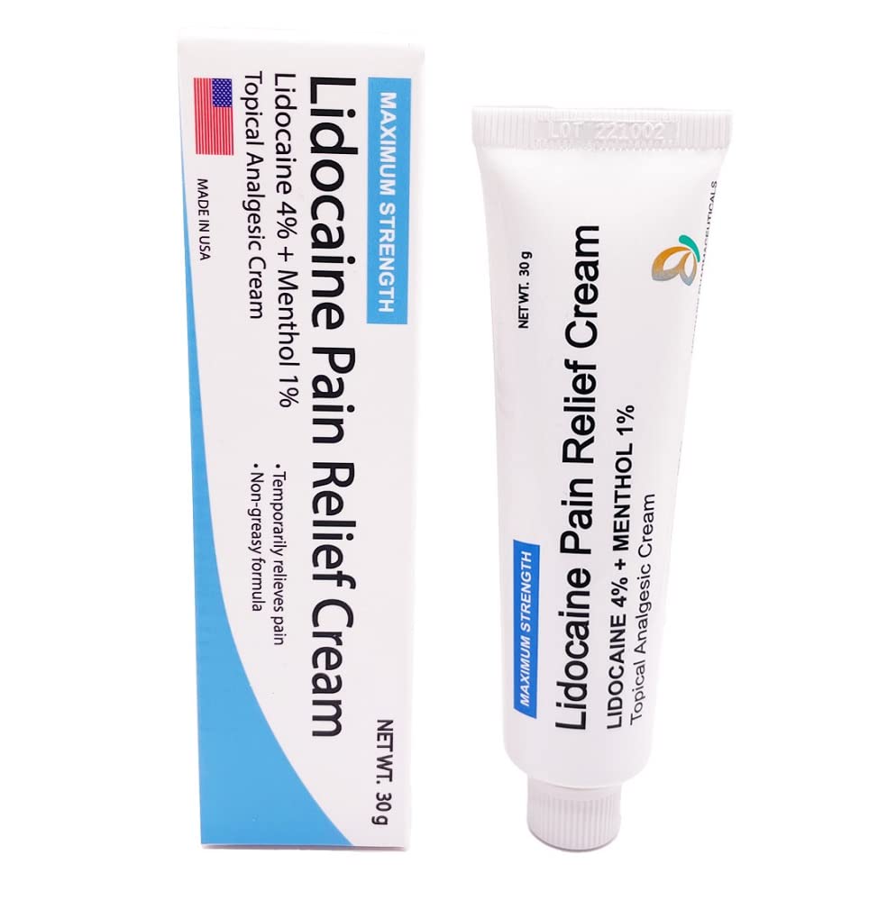 MOHNARK Pain Relief Cream with Lidocaine 4% and 1% Menthol | Includes Vitamin E | Numbs Away Pain Faster | Non-Greasy MOHNARK buy supplements canada