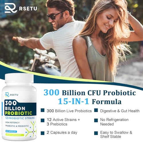 Probiotics for Women Men: 300 Billion CFU Probiotic High Potency + 12 Strains Organic RSETU buy supplements canada