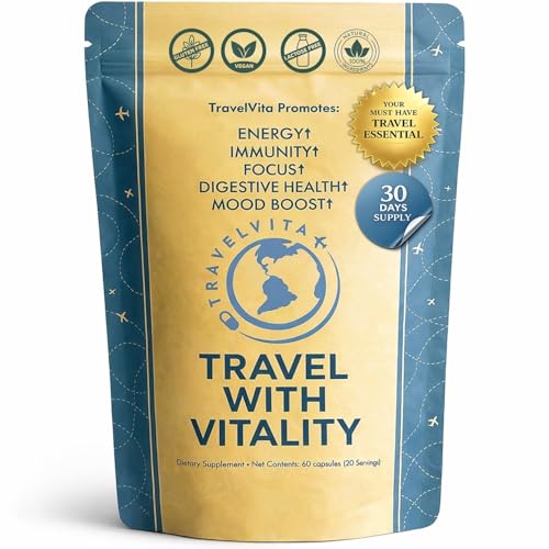 Natural Travel Pills - Traveling Supplement for Jet Lag Relief, Digestion, Immunity, Energy, Sleep, Circulation - Vacation and Long Flight Essentials for Men and Women - 30 Day Supply TravelVita buy supplements canada