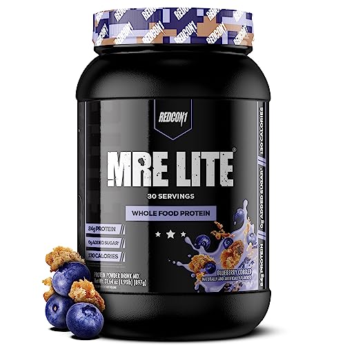 REDCON1 MRE Lite Whole Food Protein Powder, Blueberry Cobbler - Low Carb & Whey REDCON1 buy supplements canada
