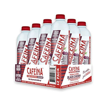 Cafeina - Naturally Flavored Black Cherry Caffeinated Spring Water (12 Pack) - 100mg Caffeine CAFEINA buy supplements canada