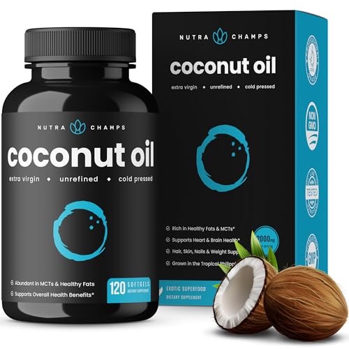 NutraChamps Organic Coconut Oil Capsules 2000mg - 120 Softgels Extra Virgin, Unrefined NutraChamps buy supplements canada