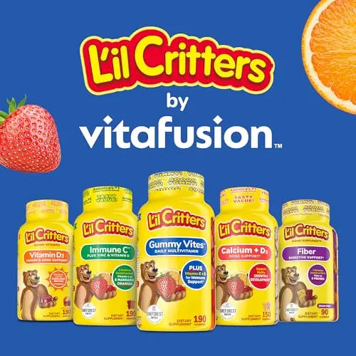 L’il Critters Gummy Vites No Sugar Added Daily Gummy Multivitamin for Ages 2+ Toddlers & Kids, Vitamin C, D3 for Immune Lil Critters buy supplements canada