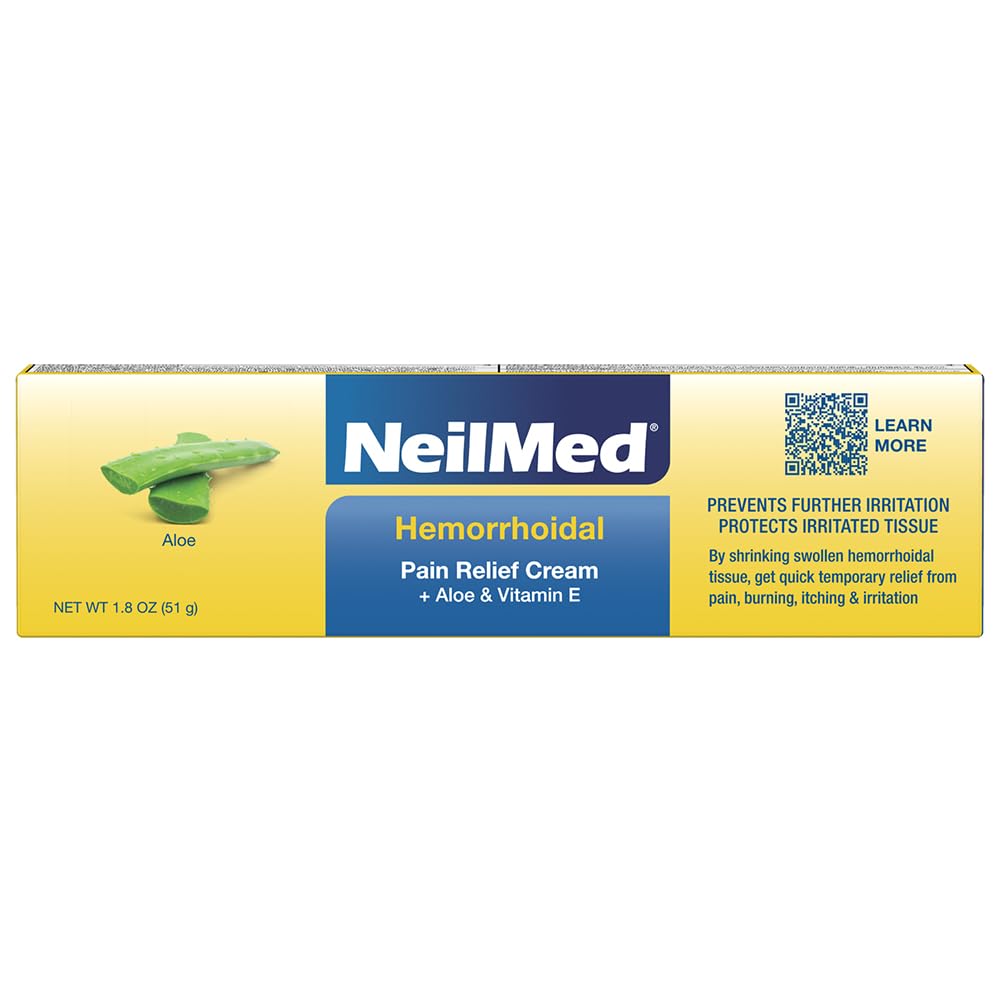 NeilMed Hemorrhoidal Pain Relief Cream with Aloe & Vitamin E, Hemorrhoid Treatment, Pain Relief, Relieves Burning, Itching and Discomfort, 1.8 oz. NeilMed buy supplements canada