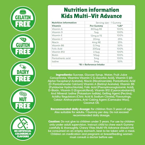 Chewy Vites Kids Multivitamin Advance 60 Gummy Vitamins | 11 Essential Nutrients CHEWY VITES buy supplements canada