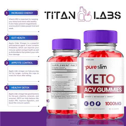 (3 Pack) Pure Slim Keto ACV Gummies, Pure Slim Keto ACV Advanced Weight Loss 1000 MG Titan Labs buy supplements canada