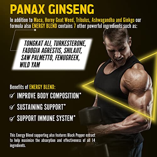 Premium Panax Ginseng 14 in 1, 13X Potency, High Strength Capsules with Horny Goat Weed Zolotus buy supplements canada