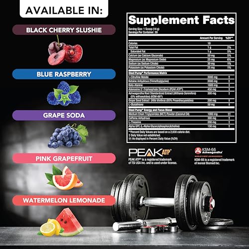 SteelFit Steel Pump - Advanced Pre-Workout Powder Drink - 30 Servings - Peak Performance SteelFit buy supplements canada