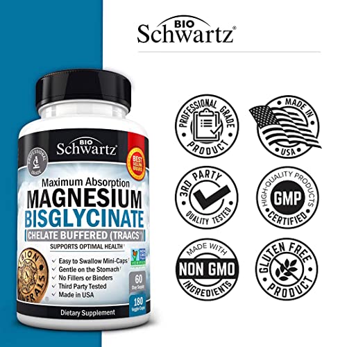 Magnesium Bisglycinate 100% Chelate No-Laxative Effect - Maximum Absorption BioSchwartz buy supplements canada