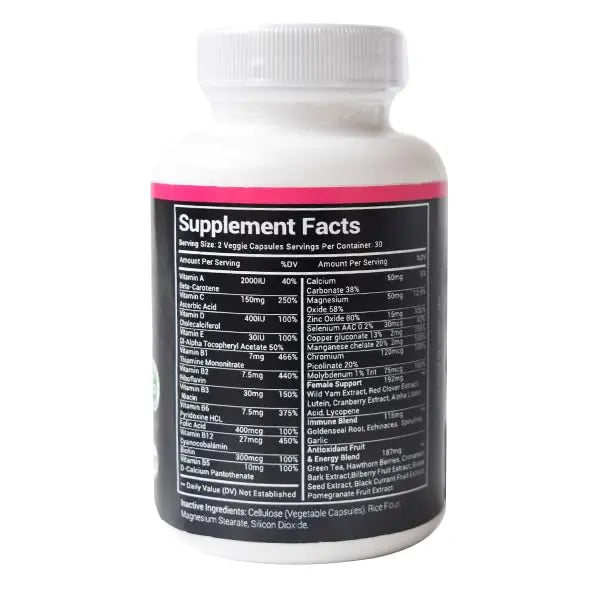 Stellar Labs Low FODMAP Vegan Women's Ultra Multi-Vitamin | Easy to Digest Daily Multivitamin Without Iron | Low Energy Supplement, Female Support | Stellar Labs buy supplements canada
