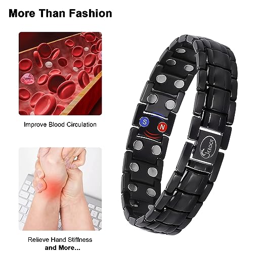 JEROOT Magnetic Bracelets for Men, Pure Titanium Double Row Strong Magnets JEROOT buy supplements canada