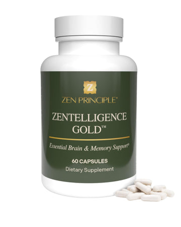 Zen Principle Zentelligence™ Gold Brain Supplement – Memory, Focus & Mental Clarity. Premium Cognitive Support for Adults 40+ with Magnesium, Vitamin D3, CoQ10, Vitamin B12 & L-Theanine. 60 Capsules Zen Principle buy supplements canada