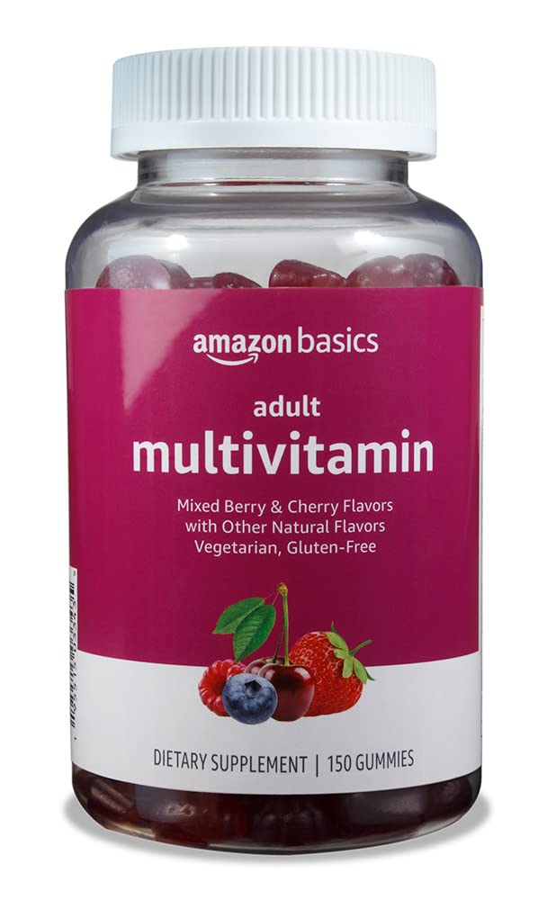 Amazon Basics Adult Multivitamin, 150 Gummies, 75-Day Supply, Mixed Berry Amazon Basics buy supplements canada