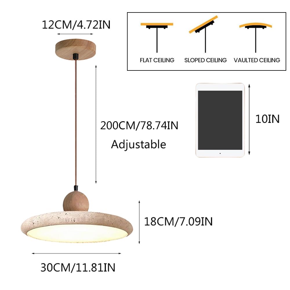 BFFGKGL Modern Minimalist Dome Yellow Travertine Bedside Pendant Light Nordic Natural Stone Hanging Lamp Japanese Vintage Marble Industry Kitchen Island Chandelier for Bedroom Living Room Dining Room BFFGKGL buy supplements canada