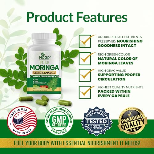 MOGO Moringa Oleifera Capsules | 100% Pure Single Origin Moringa Leaf Powder Supplement MOGO buy supplements canada