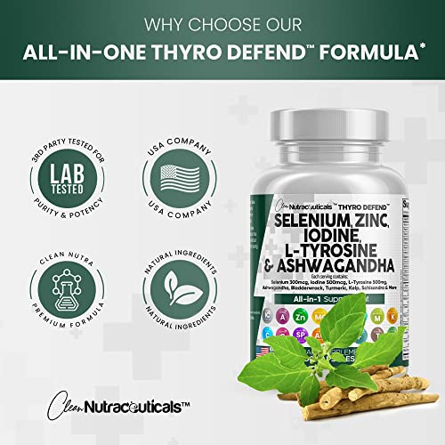 Selenium 300mcg Zinc 50mg Iodine 500mcg L Tyrosine 500mg Ashwagan Clean Nutraceuticals buy supplements canada