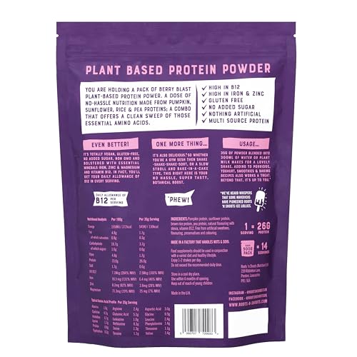 Roots 'n Shoots Vegan Protein, Shake, Berry Flavour, with Added B12, 26g Protein ROOTS 'N SHOOTS buy supplements canada