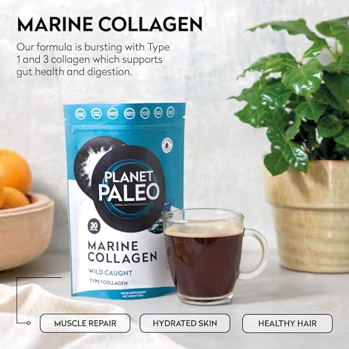 Pure Marine Collagen Powder (60 Servings, 450g) | for Healthy Skin, Hair and Nails, and Gut Health Planet Paleo buy supplements canada
