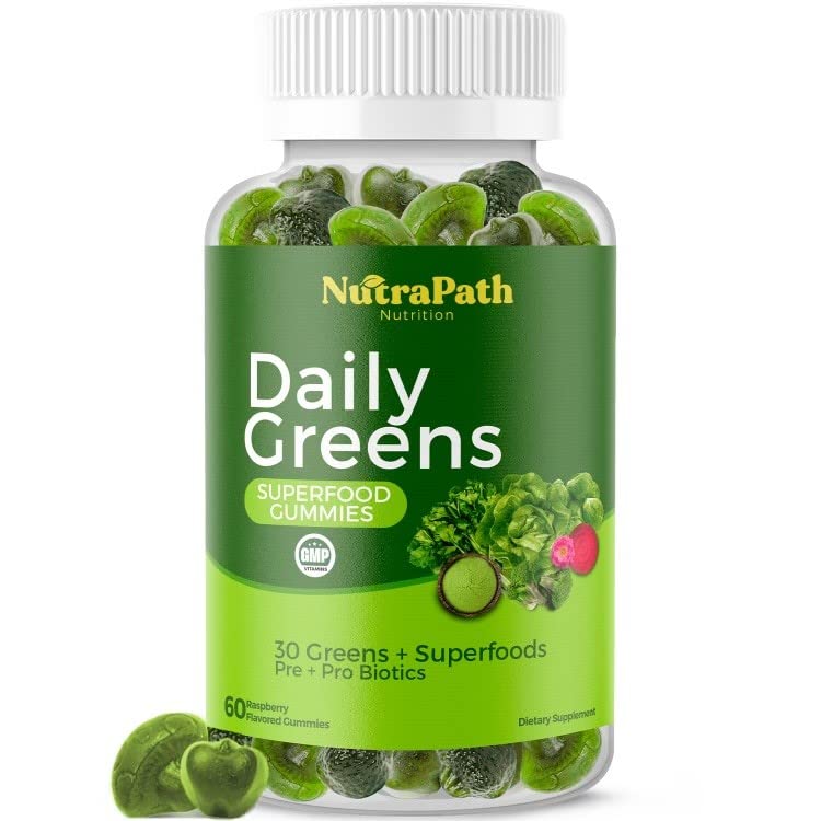 Superfood Daily Greens Gummies - Fruits, Veggies, and Super Foods for Immunity, Energy - 60 Gummies NutraPath buy supplements canada