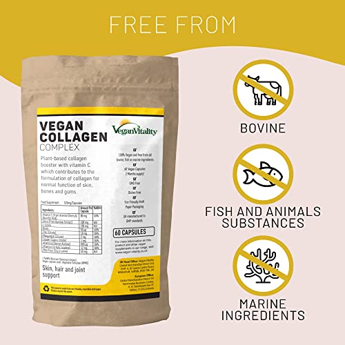 Vegan Collagen Supplement for Skin, Hair, Nails, Joints & Bones with Vegan Vitality buy supplements canada