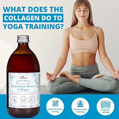 VitaZam Marine Collagen Liquid 10000mg with Hyaluronic Acid, Hydrolysed Peptide, Biotin for Hair, Skin, Nails, Joint, and Muscles, 500 ml VitaZam buy supplements canada