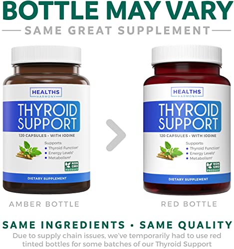 Thyroid Support with Iodine - 120 Capsules (Non-GMO) Healths Harmony buy supplements canada