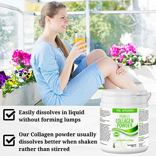 Collagen Powder Marine Supplement | Hydrolyzed Protein peptides with Hyaluronic Acid Vitamin C Biotin etc for Women Men Pure Food Supplements buy supplements canada