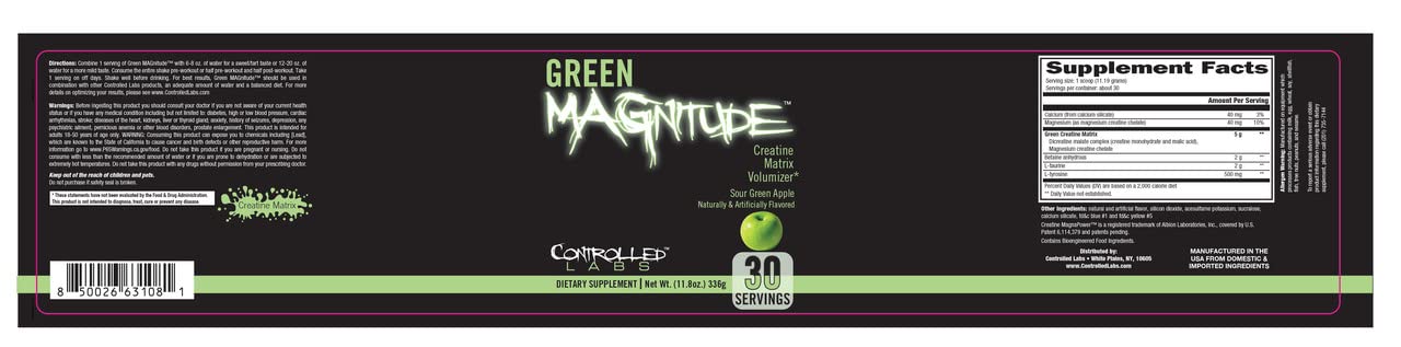 CONTROLLED LABS Green Magnitude Supplement, Synergistic Creatine Formula Powder CONTROLLED LABS buy supplements canada