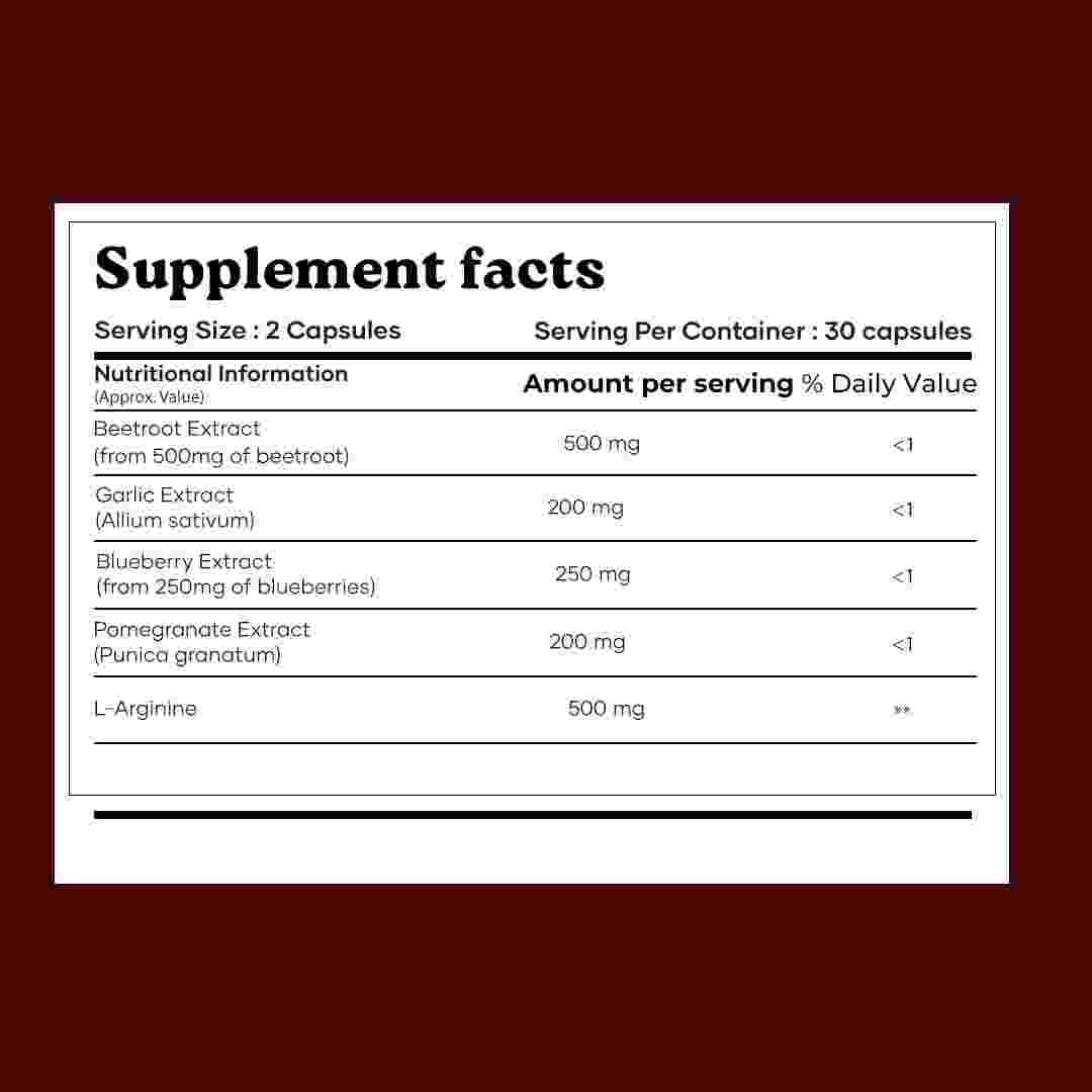 MarsbyGHC Natural Beetroot Capsules | with Garlic, Blueberry, Pomegranate & L-Arginine | Plant-Based Supplement | Pack of 1 mars by GHC buy supplements canada