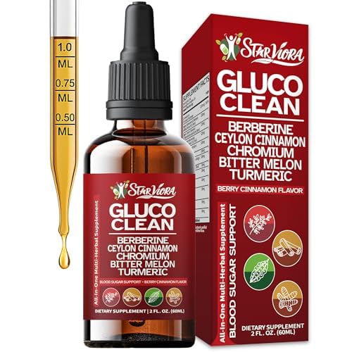 StarViora Gluco Clean Sugar-Free Herbal Blend with Berberine & Chromium, Bitter Melon, Ginseng and Alpha Lipoic Acid for Daily Wellness StarViora buy supplements canada