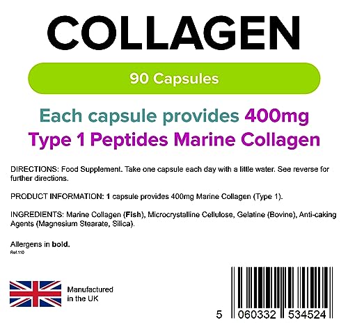Lindens Collagen (Marine) 400mg Capsules - 90 Pack - Marine Source Hydrolysed Collagen Lindens buy supplements canada