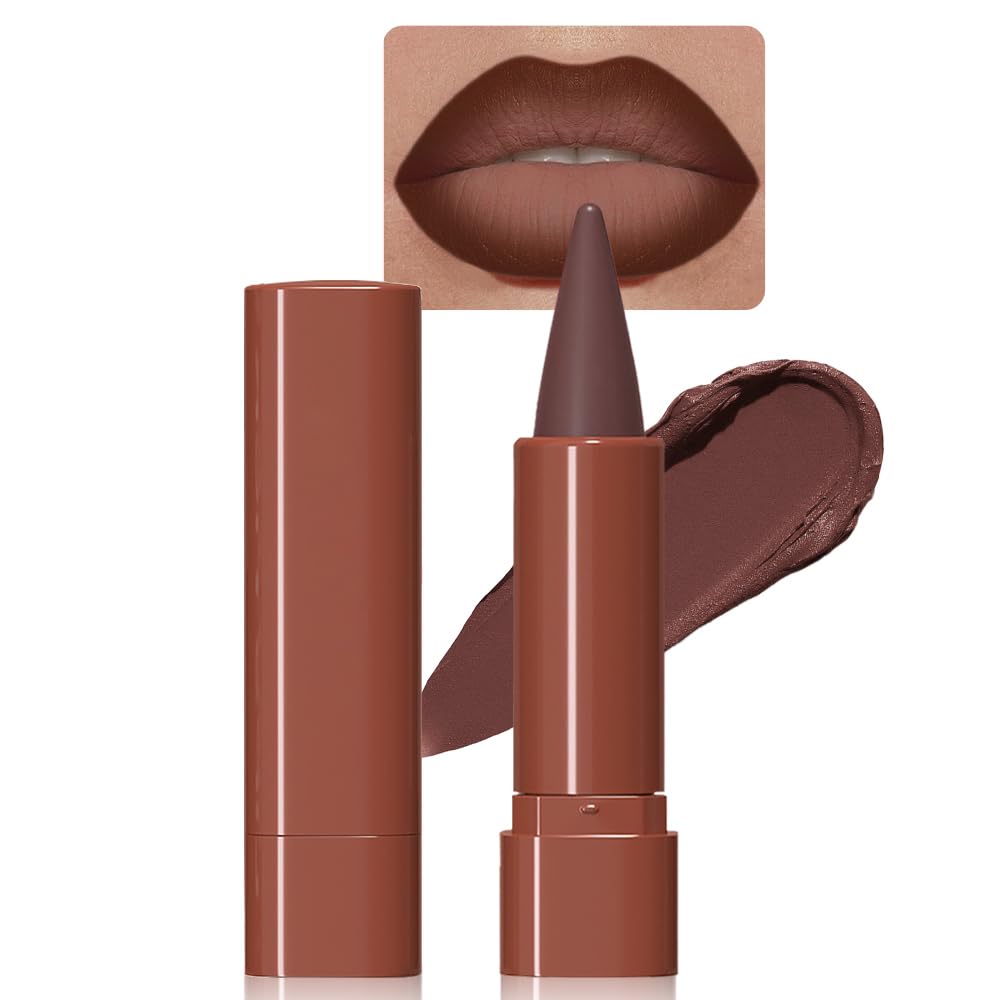 BINGBRUSH 2-in-1 Gradient Dark Brown Lip Liner & Lipstick Combo,Matte Longwear Waterproof Lip Pencil with Cone Tip,Smudge Proof Crayon for Flawless Ombre Contour,Women's Long Lasting Makeup Set BINGBRUSH buy supplements canada