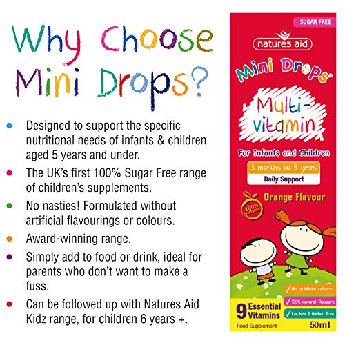 Natures Aid Mini Drops Multi-vitamin for Infants and Children, Sugar Free, 50 ml Natures Aid buy supplements canada