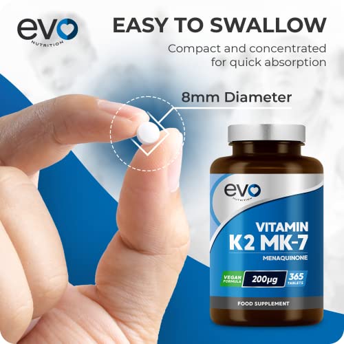 EVO NUTRITION Vitamin K2 MK-7 200mcg | 365 Vegetarian and Vegan Tablets EVO NUTRITION buy supplements canada