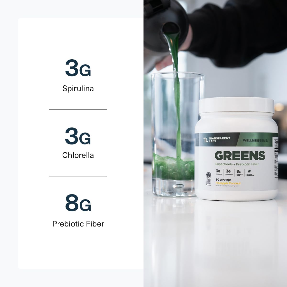 Transparent Labs Prebiotic Greens - Superfood Powder & Antioxidants Supplement with Organic Spirulina, Chloerra, Acacia, & Green Banana Powder - 30 Servings, Unflavored Transparent Labs buy supplements canada