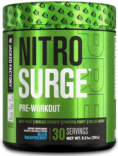 NITROSURGE Pre Workout Supplement - Energy Booster, Instant Strength Gains Jacked Factory buy supplements canada