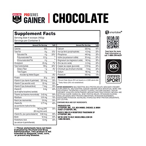 Muscle Milk Gainer Protein Powder, Chocolate, 32g Protein, 5 Pound Muscle Milk buy supplements canada