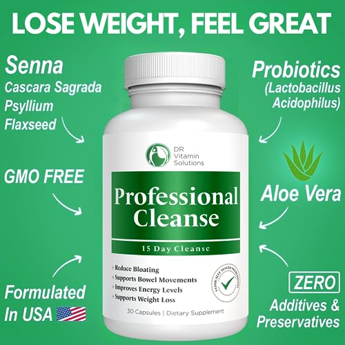 Professional Detox Cleanse for Weight Loss and Belly Fat, 15 Day Colon Cleanse, Body Detox DR VITAMIN SOLUTIONS buy supplements canada
