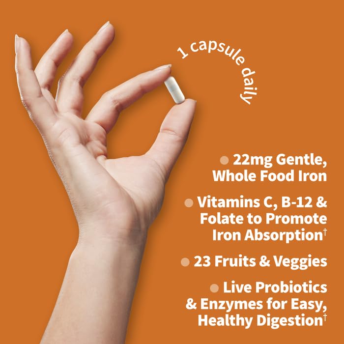 Garden of Life Vitamin Code Raw Iron Supplement - 30 Vegan Capsules, 22mg Once Daily Iron, Vitamins C, B12, Folate, Fruit, Veggies & Probiotics, Iron Supplements for Women Garden of Life buy supplements canada