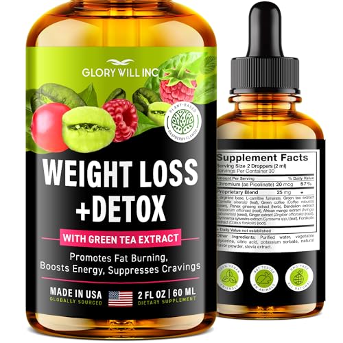 Glory Will Inc Weight Loss Drops Natural Detox Made in USA - Diet Drops for Fat Loss healthsupps.co.uk buy supplements canada