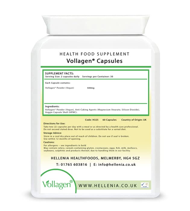 Hellenia Vollagen 500mg - 60 Capsules - Vegan Collagen Hellenia buy supplements canada