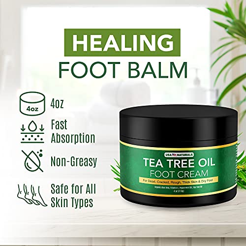Tea Tree Oil Foot Cream For Dry Cracked Heels Repair - Natural Foot Cream For Dry Cracke USA Naturals buy supplements canada