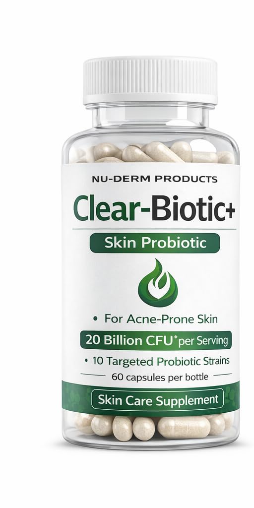 Acne Pills Probiotic Acne Supplements for Teens & Adults - Hormonal Acne Vitamins, Gut Health for Clear Skin, Non-GMO (60 Capsules) Gut Skin Axis Clear-Biotic buy supplements canada