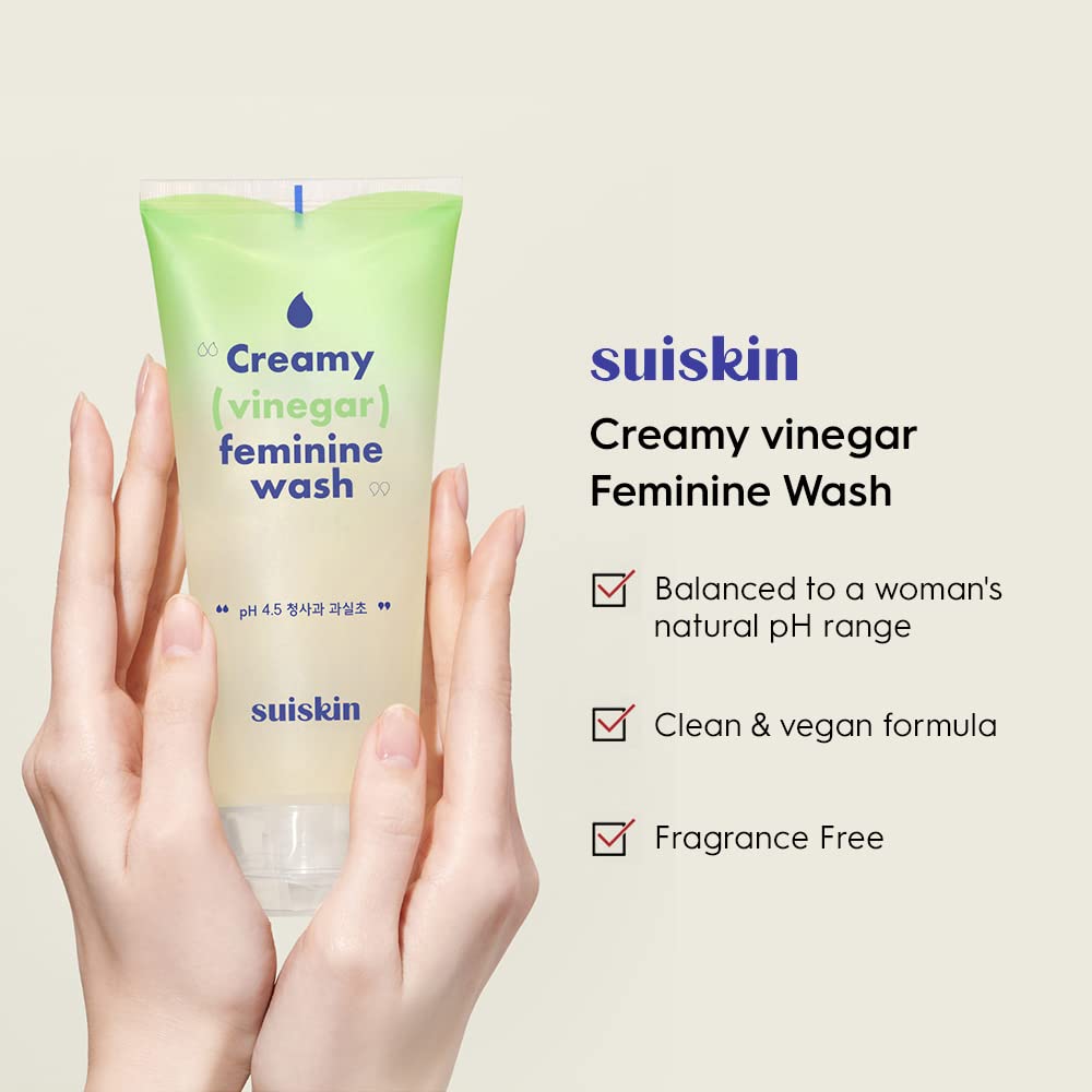 Suiskin Green Apple Vinegar Feminine Wash | Removes odor, pH balanced with Vegan Probiotics, Fragrance-free Suiskin buy supplements canada