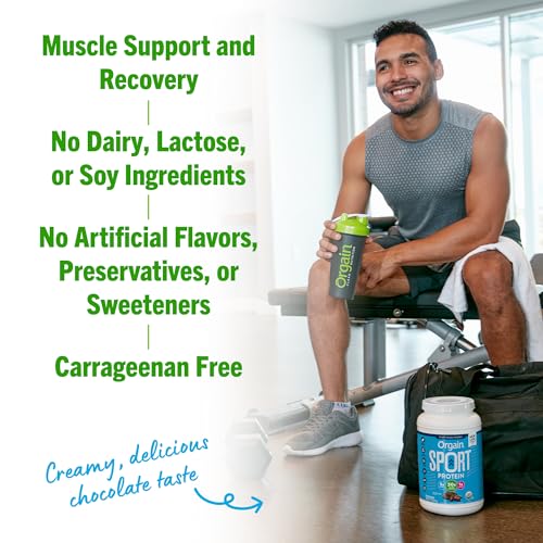 Orgain Organic Sport Vegan Protein Powder, Chocolate - 30g Plant Based Protein Orgain buy supplements canada